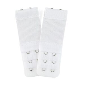 2pcs Bra Strap Extenders Set 3 Rows Elastic Bra Hook Extensions 2-hooks White